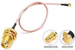 10 30CM Cable MMCX Right angle Male To SMA Female Hole 316 Cable
